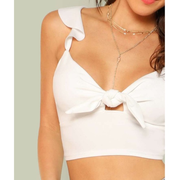 $Self-tie crop top, ruffled - Picture 7 of 9